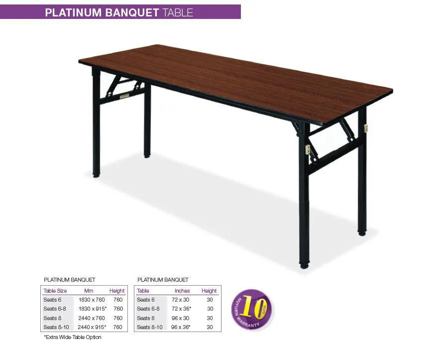 Platinum - 8ft Trestle Folding Tables