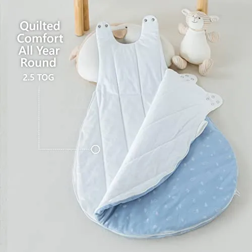 Quilted Cotton Sleep Sack Warm Sleep Sack 2.5 Tog Weight Baby Winter 0-6 Months