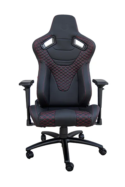 RS Racing Style Seat Black Leatherette Carbon Fiber with Red Diamond Stitching Premium Office/Gaming Chair