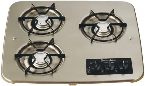 Suburban Drop-In Cooktop 3-Burner Stainless Steel 2938AST