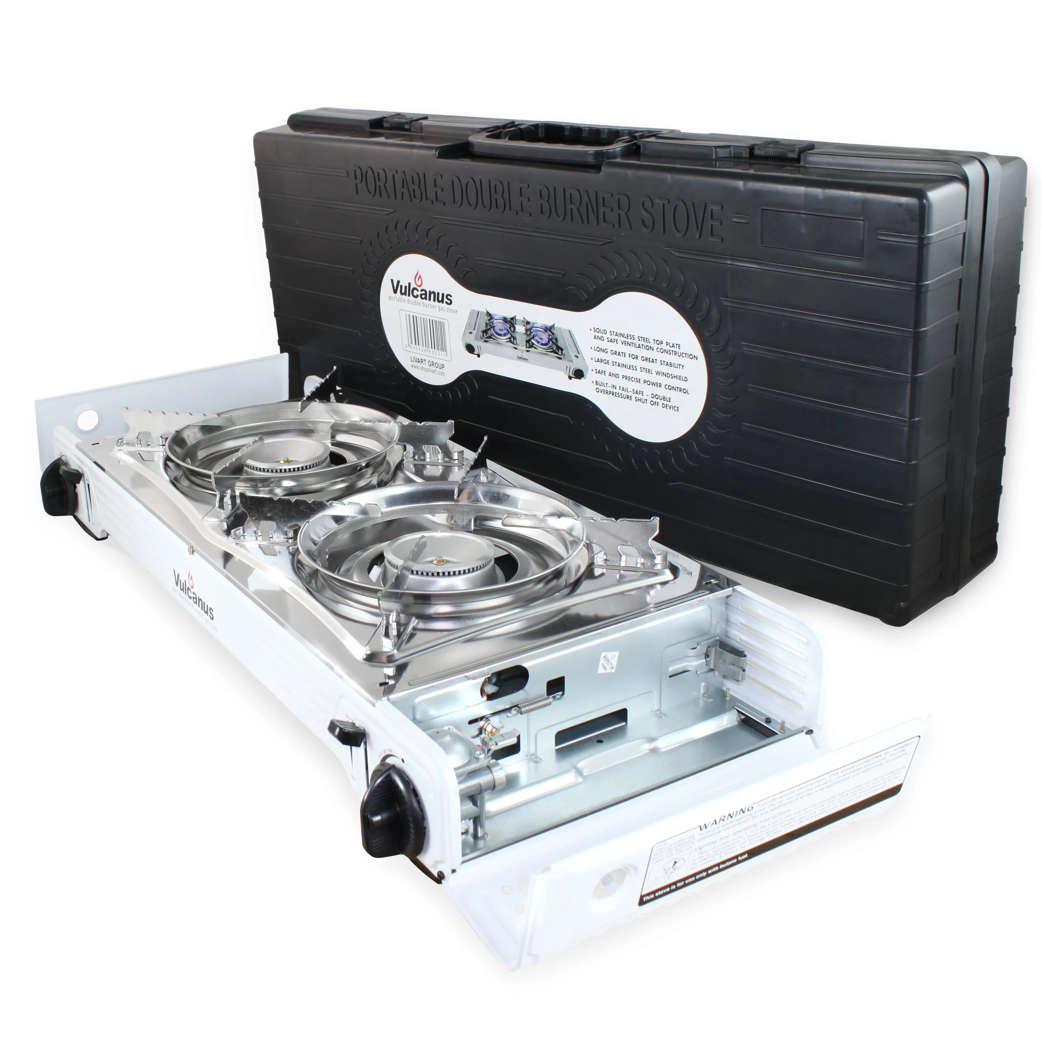 Vulcanus LMSD-5800 Portable double burner gas stove, Free shipping (Excluding HI, AK)