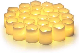 Warm White LED Tea Light Candle in Wave Shape Flameless Tea Light Candles (Pack of 10)