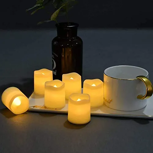 Warm White LED Tea Light Candle in Wave Shape Flameless Tea Light Candles (Pack of 10)