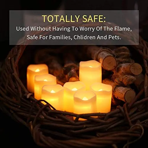 Warm White LED Tea Light Candle in Wave Shape Flameless Tea Light Candles (Pack of 10)