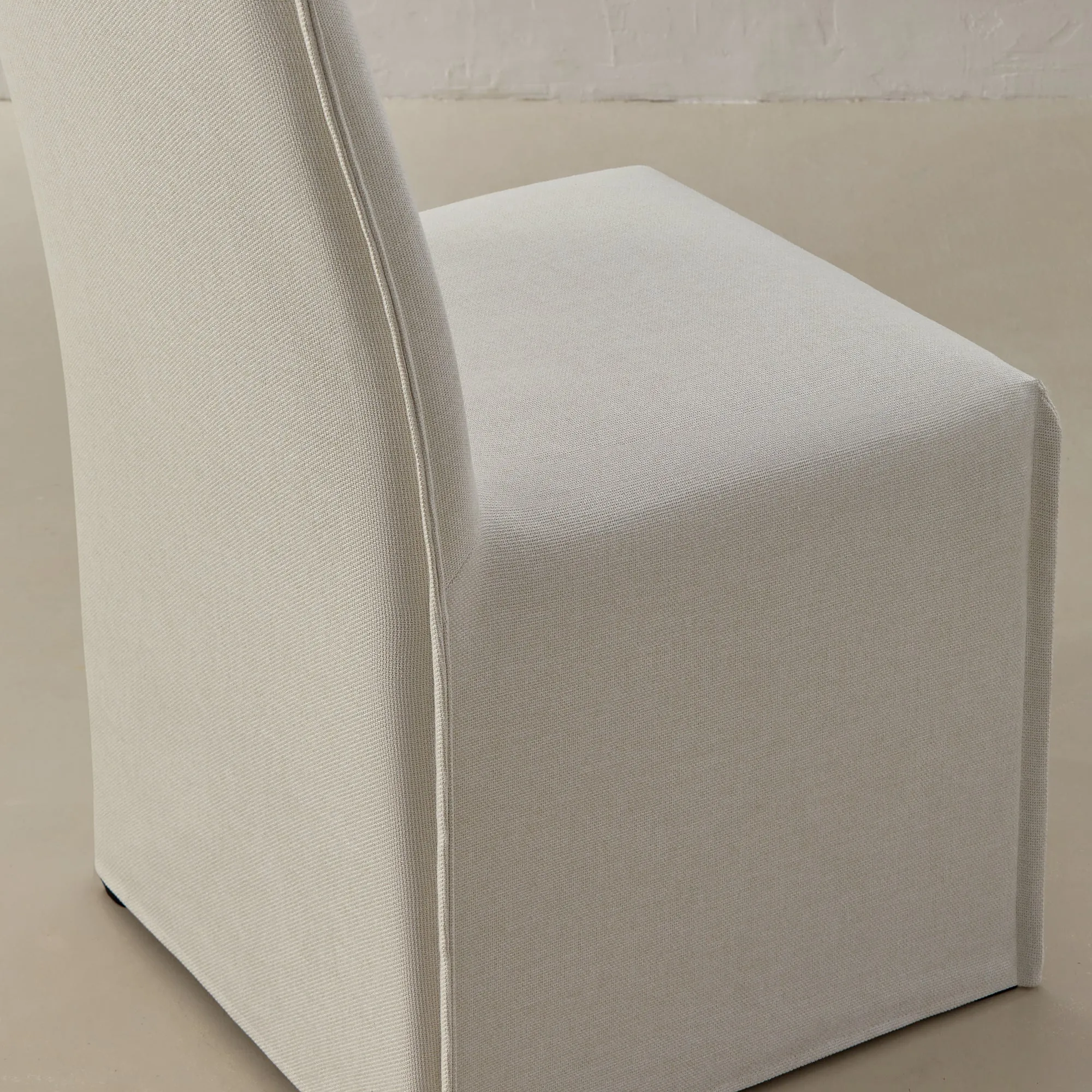 Washable Upholstered Dining Chair | 15” Back Height in Eggshell (Set of 2)