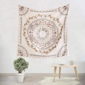 White Floral Tapestry