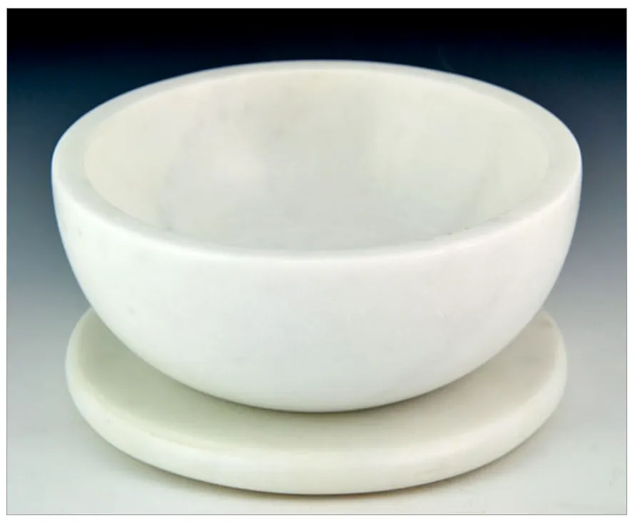 White Opal Marble Charcoal Incense Burner Bowl w/ Coaster 5"